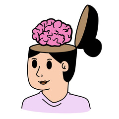 Woman with open mind. Concept of knowledge and learning