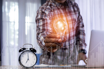 The idea of a businessman has a new idea.