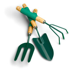 Gardening tools isolated on white background