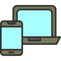 Mobile To Laptop Icon