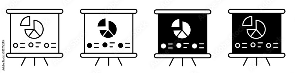 Poster data analysis icon vector set. profit graph illustration sign collection. data science symbol or log
