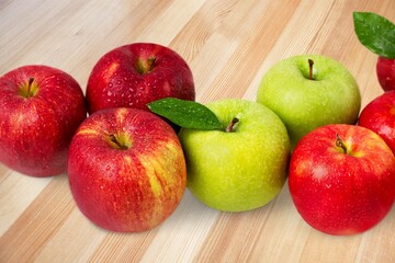 Tasty fresh ripe juicy apples fruits