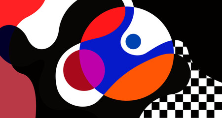 Abstract liquid shape. Fluid geometric design. Isolated gradient waves with geometric lines, dots, batik Indonesia pattern. Vector illustration.