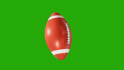 American football isolated on green screen