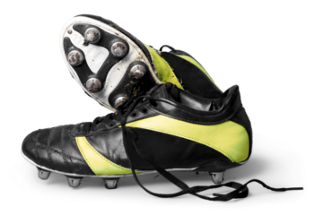 a pair of soccer shoes