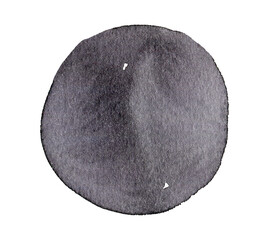 Round Black watercolor stain