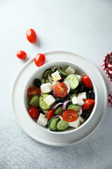 Traditional homemade Greek salad with Feta cheese
