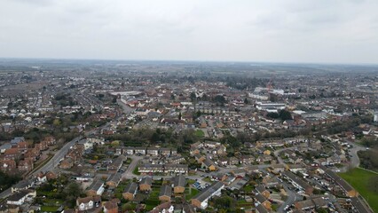 Fototapeta na wymiar Braintree Essex UK Aerial drone streets and roads 