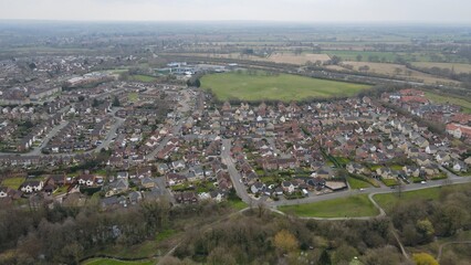 Braintree Essex UK Aerial drone streets and roads 