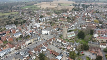 Fototapeta na wymiar Halstead Essex UK Aerial drone high angle 