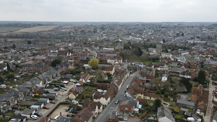 
Halstead Essex UK Aerial view streets and roads