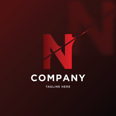Fototapeta premium N company letter logo