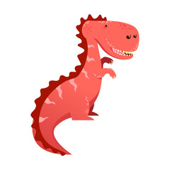 predatory tyrannosaurus, Cute prehistoric dinosaur. Vector illustration of baby dino and funny dragon isolated on white. Ancient animals