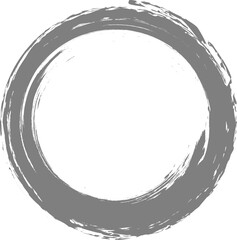 Gray circle brush stroke vector isolated on white background. Grey enso zen circle brush stroke. For stamp, seal, ink and paintbrush design template. Grunge hand drawn circle shape, vector