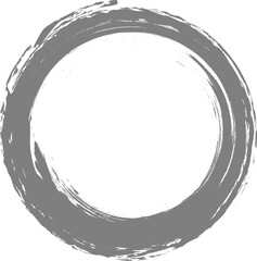 Gray circle brush stroke vector isolated on white background. Grey enso zen circle brush stroke. For stamp, seal, ink and paintbrush design template. Grunge hand drawn circle shape, vector