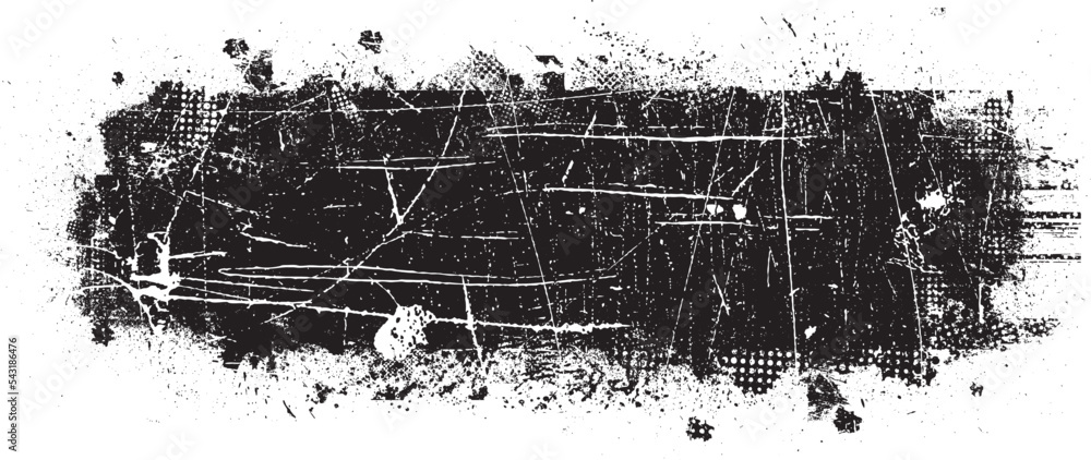 Poster splatter scratched texture . distress grunge background . scratch, grain, noise, grange stamp . blac