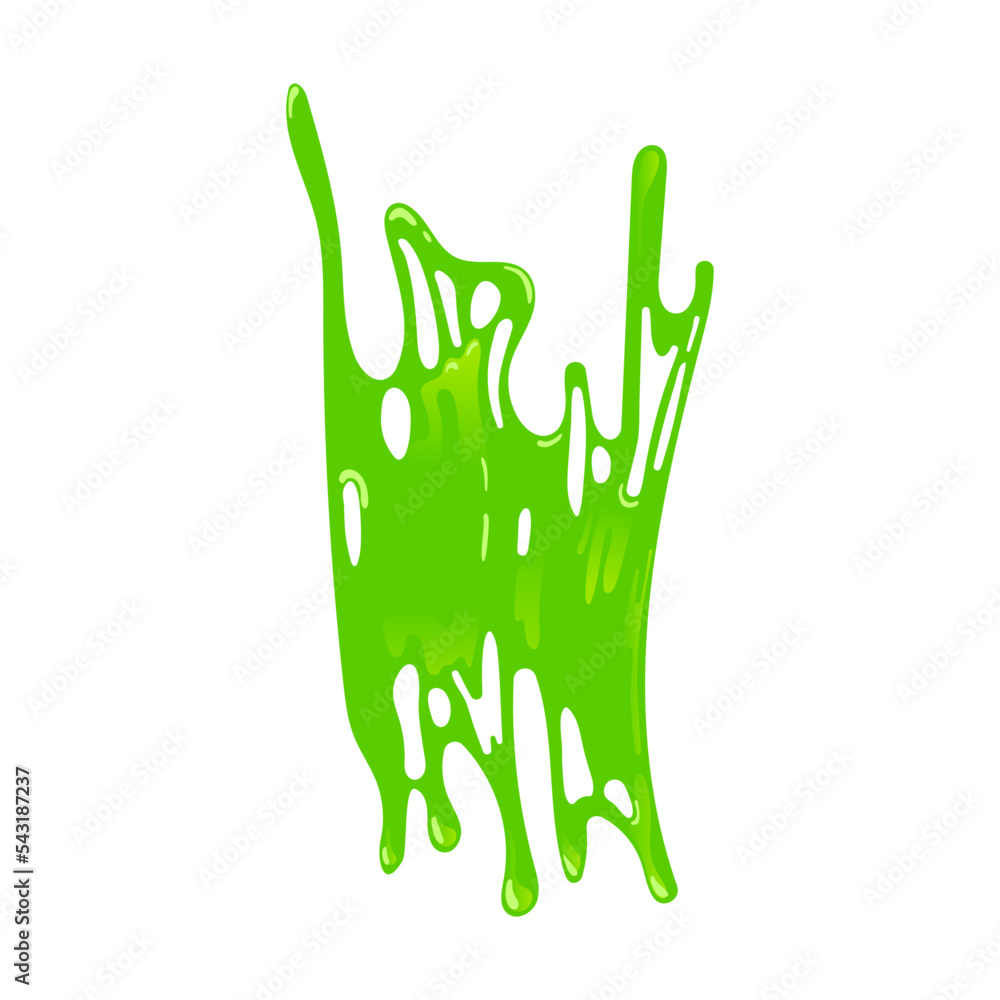 Poster green viscous and vile slime splash and blob. vector illustration of sticky mucus splat or dripping 