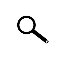 Search icon. Magnifying glass icon, vector magnifier or loupe sign.