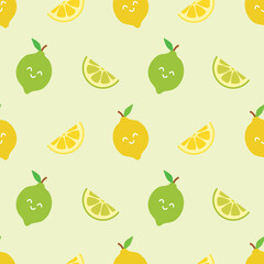 Yellow Lemons seamless repeat pattern background design