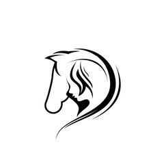 horse and woman logo