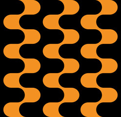 Abstrsct geometric vintage seamless pattern. Modern ornament with groovy curved lines. 60s, 70s aestetic, wavy colorful stripes