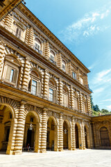 Exterior of the Pitti palace in Florence, Tuscany, Italy, Europe