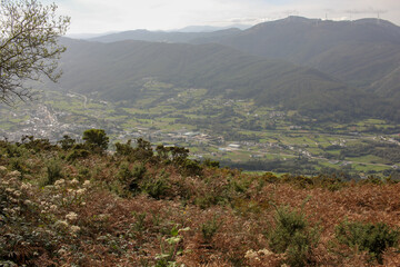 a view of the valley from the mountains