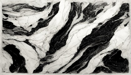 Luxurious black marble texture. Marble ink from exquisite original painting for abstract background. Detailed marble slab. White granite ceramic  3d illustration - obrazy, fototapety, plakaty