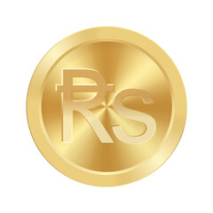 Gold coin of rupee Concept of internet web currency
