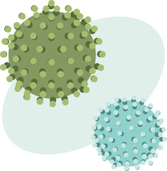 Molecule of virus, coronavirus cell. Vector illustration