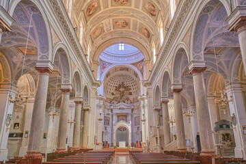Interior of the duomo basilica in Trapani on Sicily in Italy