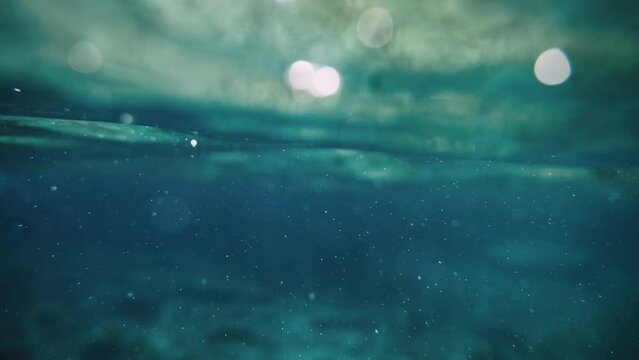 Underwater texture shot of sea, ocean