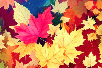 Naklejka na ściany i meble Autumnal leaves background