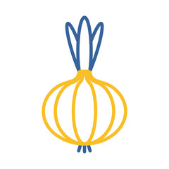 Onion isolated design vector icon. Vegetable sign