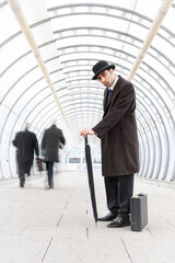 The City Gent, Financial Confidence. A traditional London business man in bowler hat with a...