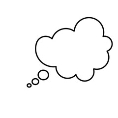 Trendy thinking bubble in flat style. Cloud line art. message icon, dialog. Social network chatting window vector illustration