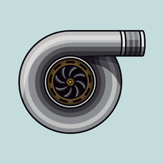 Big Automotive silver and gold turbo charger