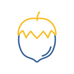 Hazelnut isolated design vector icon. Fruit sign