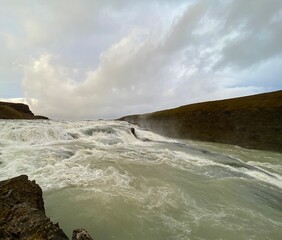 Waterfall Gullfoss in Iceland 