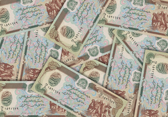 Paper money from  Afghanistan. Afghan afghani. Close up banknotes from  Afghanistan.  Afghan currency 3D render