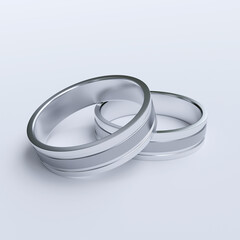 Titanium Men's ring isolated on white background. 3D Rendering