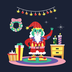 Frog santa with gifts