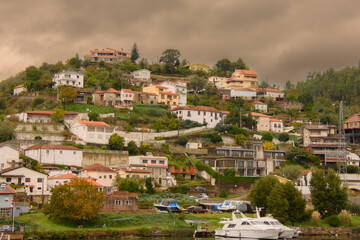 Fototapeta na wymiar The beautiful landscape of the Douro Valley in Portugal and its unique architecture
