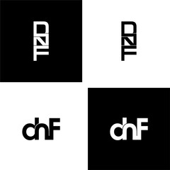 dnf letter initial monogram logo design set