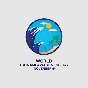 world tsunami awareness day .vector illuatration with flat concept
