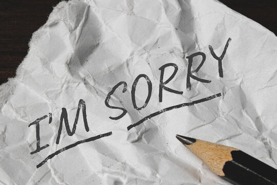 I'm sorry - an inscription on a piece of paper. Ask for forgiveness.