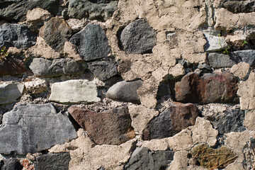 Natural background of old stone wall. Stone texture of a wall, texture background. 