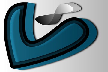 3d graphic of an symbol in the love shape