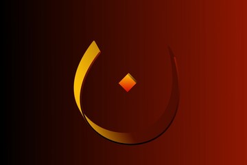 abstract orange background with arabic calligraphic alphabet 