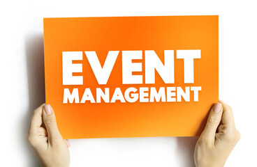 Event Management - application of project management to the creation and development personal or...